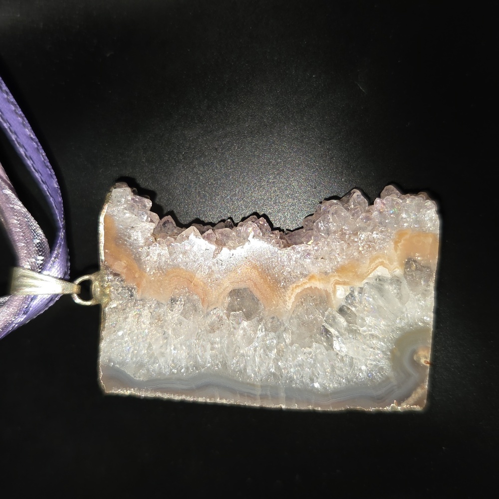 🎁 Druzy Amethyst Necklace NEW